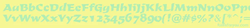 Derby Font – Green Fonts on Yellow Background