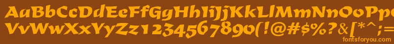 Derby Font – Orange Fonts on Brown Background