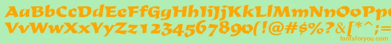 Derby Font – Orange Fonts on Green Background