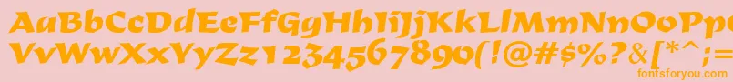 Derby Font – Orange Fonts on Pink Background