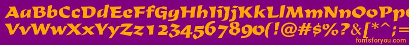 Derby Font – Orange Fonts on Purple Background