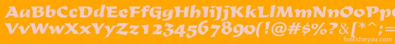 Derby Font – Pink Fonts on Orange Background