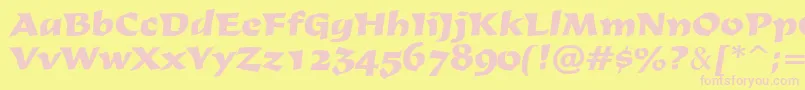 Derby Font – Pink Fonts on Yellow Background