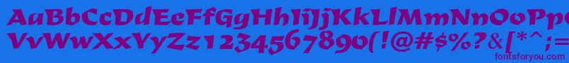 Derby Font – Purple Fonts on Blue Background