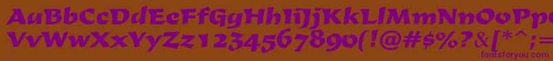 Derby Font – Purple Fonts on Brown Background
