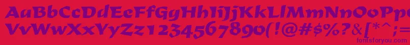 Derby Font – Purple Fonts on Red Background