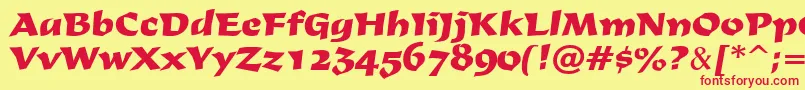 Derby Font – Red Fonts on Yellow Background