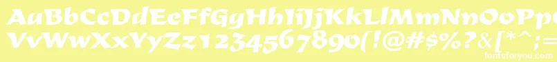 Weitere Informationen zur Derby-Schriftart Derby-Schriftart – Weiße Schriften auf gelbem Hintergrund