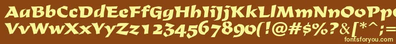 Derby Font – Yellow Fonts on Brown Background