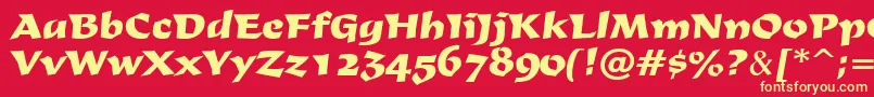 Derby Font – Yellow Fonts on Red Background