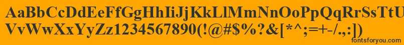 TimesNewRomanKoi8Bold-Schriftart – Schwarze Schriften auf orangefarbenem Hintergrund