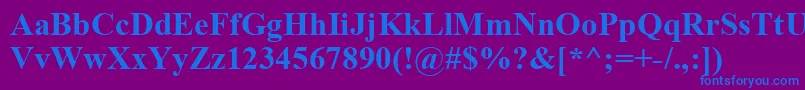 TimesNewRomanKoi8Bold-Schriftart – Blaue Schriften auf violettem Hintergrund