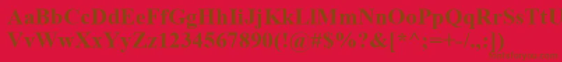 TimesNewRomanKoi8Bold-fontti – ruskeat fontit punaisella taustalla