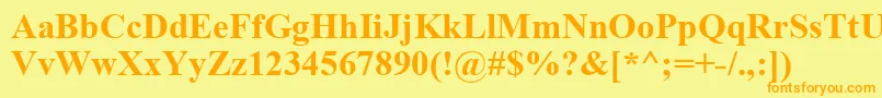 TimesNewRomanKoi8Bold-Schriftart – Orangefarbene Schriften auf gelbem Hintergrund