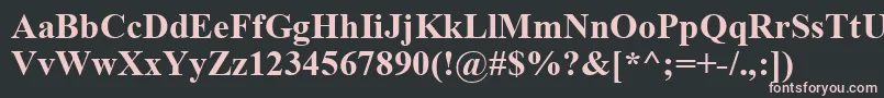TimesNewRomanKoi8Bold-fontti – vaaleanpunaiset fontit mustalla taustalla