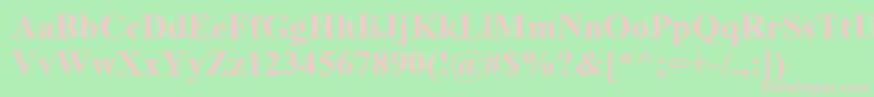 TimesNewRomanKoi8Bold-fontti – vaaleanpunaiset fontit vihreällä taustalla