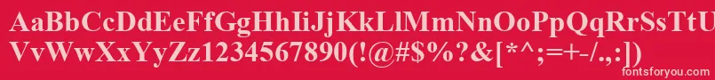 TimesNewRomanKoi8Bold-Schriftart – Rosa Schriften auf rotem Hintergrund