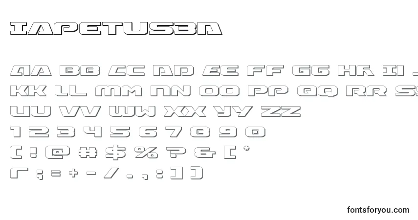 Шрифт Iapetus3D – алфавит, цифры, специальные символы