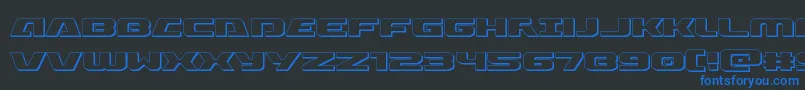 フォントIapetus3D – 黒い背景に青い文字