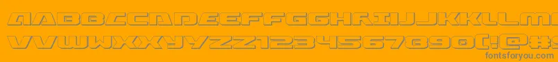 Iapetus3D-Schriftart – Graue Schriften auf orangefarbenem Hintergrund