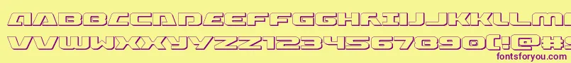 Iapetus3D Font – Purple Fonts on Yellow Background