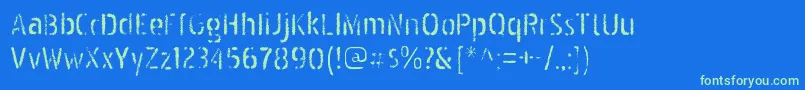 PakenhamspraypaintRegular-fontti – vihreät fontit sinisellä taustalla