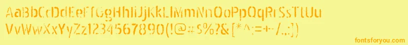 PakenhamspraypaintRegular Font – Orange Fonts on Yellow Background