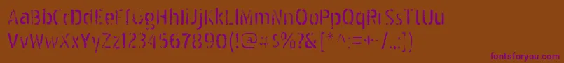 Czcionka PakenhamspraypaintRegular – fioletowe czcionki na brązowym tle