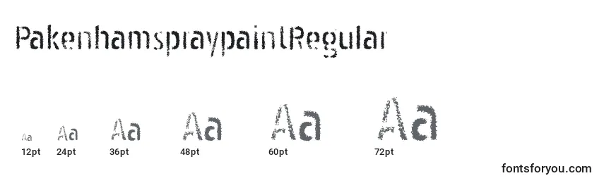 Größen der Schriftart PakenhamspraypaintRegular