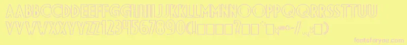 Dipou-Schriftart – Rosa Schriften auf gelbem Hintergrund