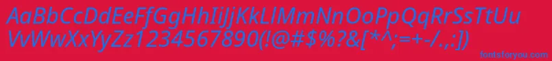 Notosans Italic Font – Blue Fonts on Red Background