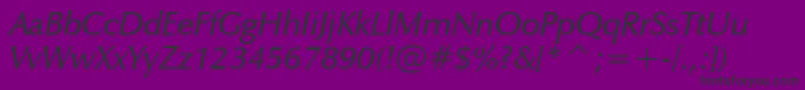 ZapfHumanist601DemiItalicBt Font – Black Fonts on Purple Background