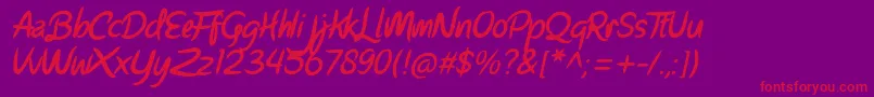 フォントParisienNightOblique – 紫の背景に赤い文字