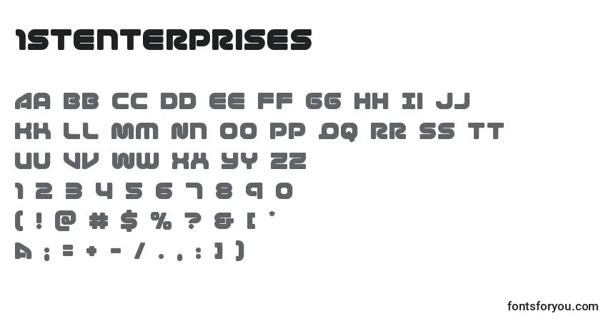 Шрифт 1stenterprises – алфавит, цифры, специальные символы