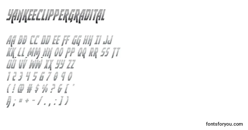 Schriftart Yankeeclippergradital – Alphabet, Zahlen, spezielle Symbole