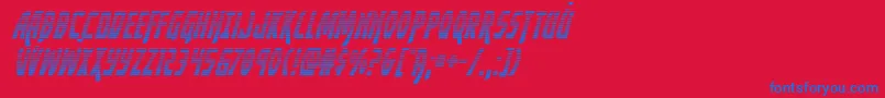 フォントYankeeclippergradital – 赤い背景に青い文字