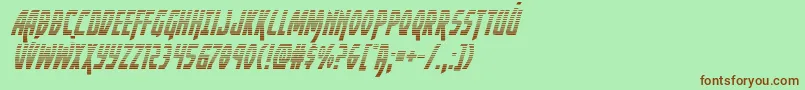 Yankeeclippergradital-fontti – ruskeat fontit vihreällä taustalla