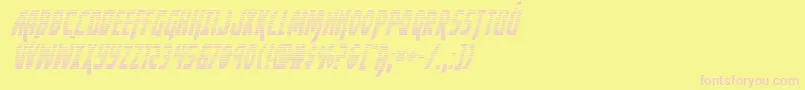 Yankeeclippergradital-fontti – vaaleanpunaiset fontit keltaisella taustalla