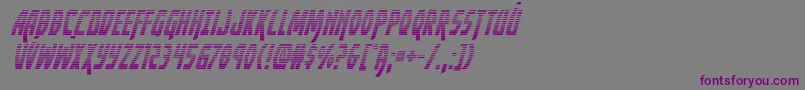 フォントYankeeclippergradital – 紫色のフォント、灰色の背景