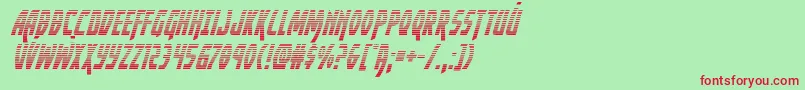 フォントYankeeclippergradital – 赤い文字の緑の背景