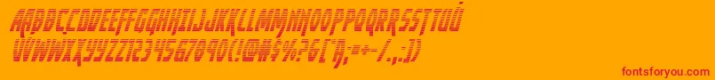 フォントYankeeclippergradital – オレンジの背景に赤い文字