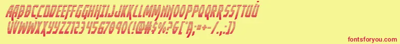 フォントYankeeclippergradital – 赤い文字の黄色い背景