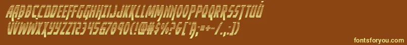 Yankeeclippergradital-fontti – keltaiset fontit ruskealla taustalla