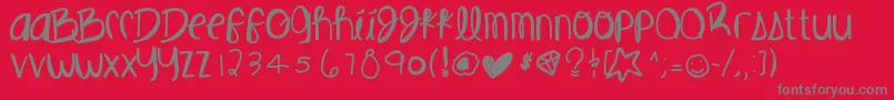 Beautifulruins Font – Gray Fonts on Red Background