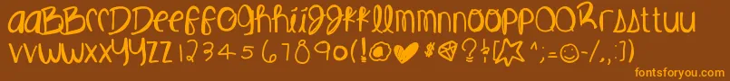 Beautifulruins-Schriftart – Orangefarbene Schriften auf braunem Hintergrund