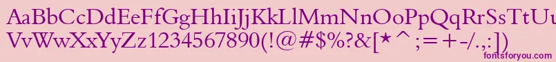 Aldine401Bt-Schriftart – Violette Schriften auf rosa Hintergrund