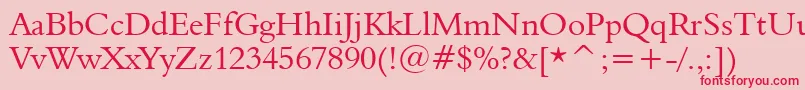 Aldine401Bt Font – Red Fonts on Pink Background