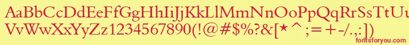 Aldine401Bt Font – Red Fonts on Yellow Background