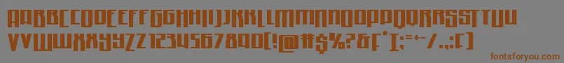 フォントQuantummalicedrop – 茶色の文字が灰色の背景にあります。