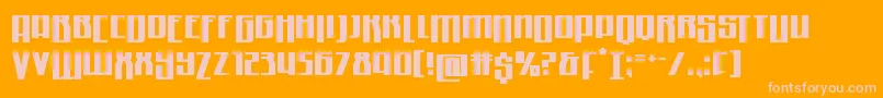 Quantummalicedrop-Schriftart – Rosa Schriften auf orangefarbenem Hintergrund